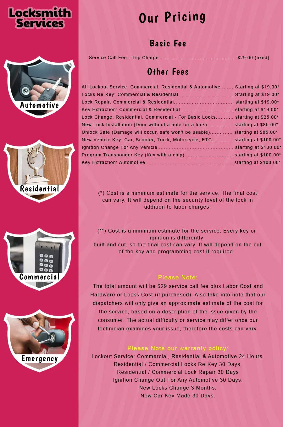 Somerdale NJ Locksmith Store Somerdale, NJ 856-421-0171 - price-list-c-18